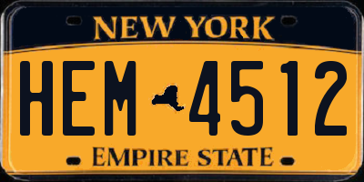 NY license plate HEM4512