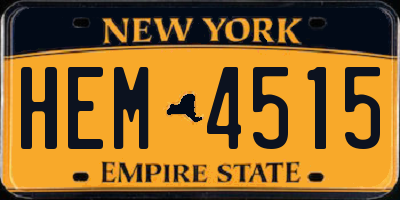 NY license plate HEM4515
