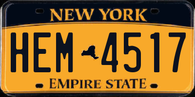 NY license plate HEM4517