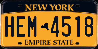 NY license plate HEM4518