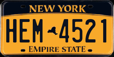 NY license plate HEM4521