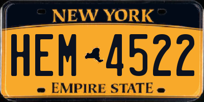 NY license plate HEM4522