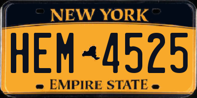NY license plate HEM4525