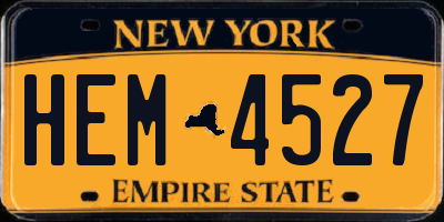 NY license plate HEM4527