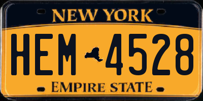 NY license plate HEM4528