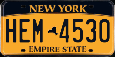 NY license plate HEM4530