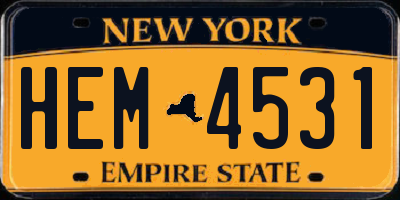 NY license plate HEM4531