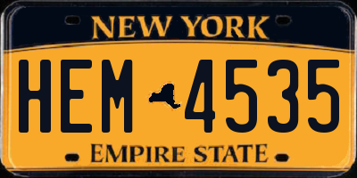 NY license plate HEM4535