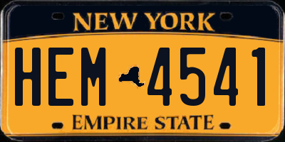 NY license plate HEM4541