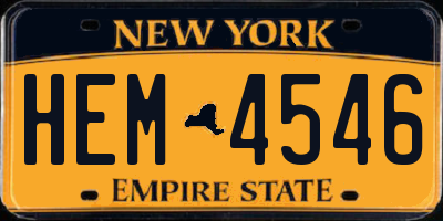 NY license plate HEM4546