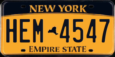 NY license plate HEM4547