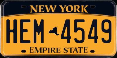 NY license plate HEM4549