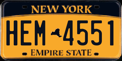 NY license plate HEM4551