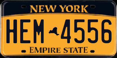 NY license plate HEM4556