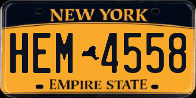 NY license plate HEM4558