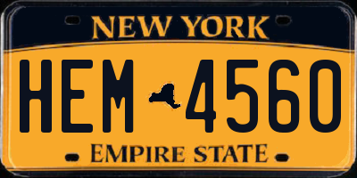 NY license plate HEM4560