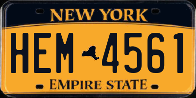 NY license plate HEM4561
