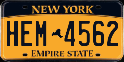 NY license plate HEM4562