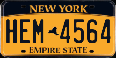 NY license plate HEM4564