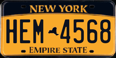 NY license plate HEM4568