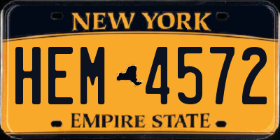 NY license plate HEM4572