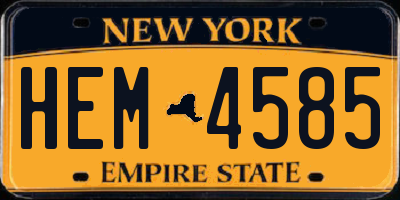 NY license plate HEM4585