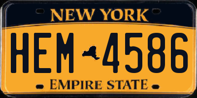 NY license plate HEM4586