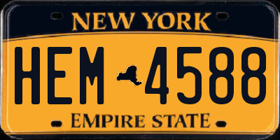 NY license plate HEM4588