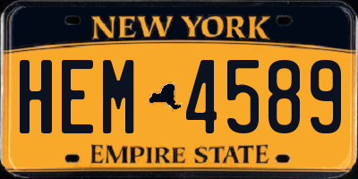 NY license plate HEM4589