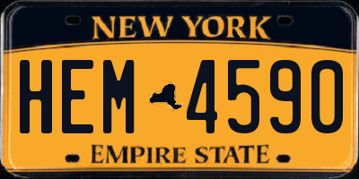 NY license plate HEM4590