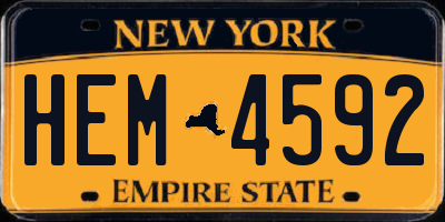 NY license plate HEM4592