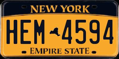 NY license plate HEM4594