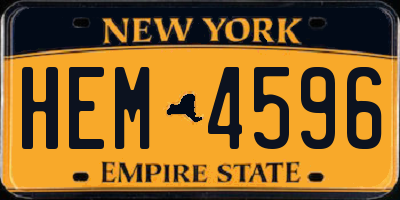 NY license plate HEM4596