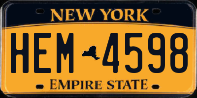 NY license plate HEM4598