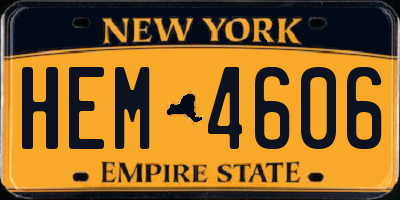 NY license plate HEM4606