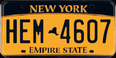 NY license plate HEM4607