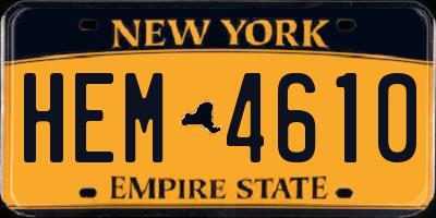NY license plate HEM4610