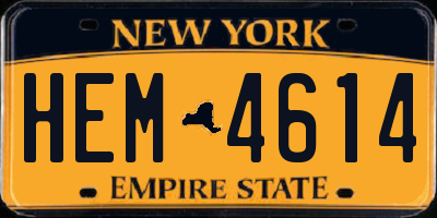 NY license plate HEM4614