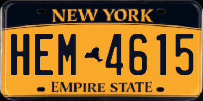 NY license plate HEM4615