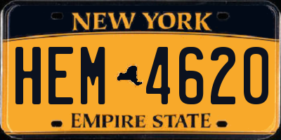 NY license plate HEM4620