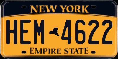 NY license plate HEM4622