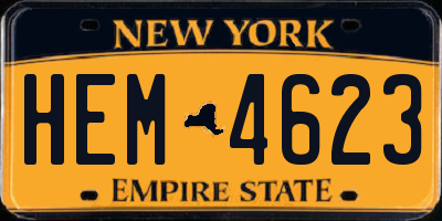NY license plate HEM4623