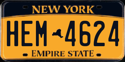 NY license plate HEM4624