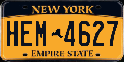 NY license plate HEM4627