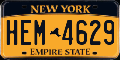NY license plate HEM4629