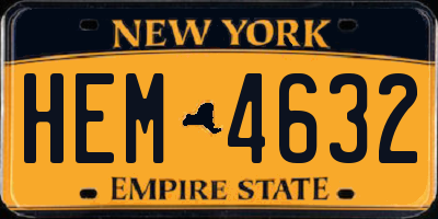 NY license plate HEM4632