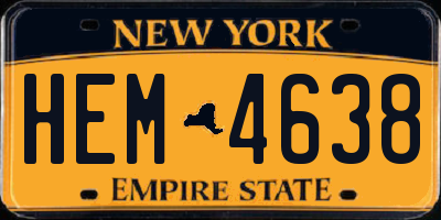 NY license plate HEM4638