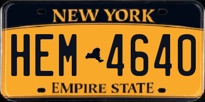 NY license plate HEM4640