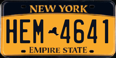NY license plate HEM4641