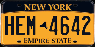 NY license plate HEM4642